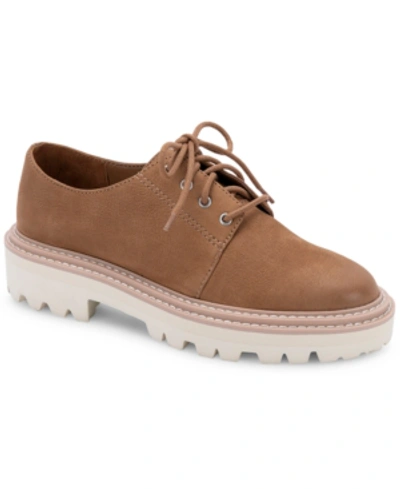 Dolce Vita Martie Lace-up Lug Sole Oxfords Women's Shoes In Whiskey Nubuck
