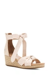 Ugg Women's Yarrow Ankle Tie Espadrille Wedge Sandals In Natural Canvas