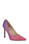 Nine West Women's Tatiana Pointy Toe Pumps Women's Shoes In Pink Ombre Croco