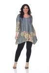 White Mark Plus Size Rella Tunic In Gray