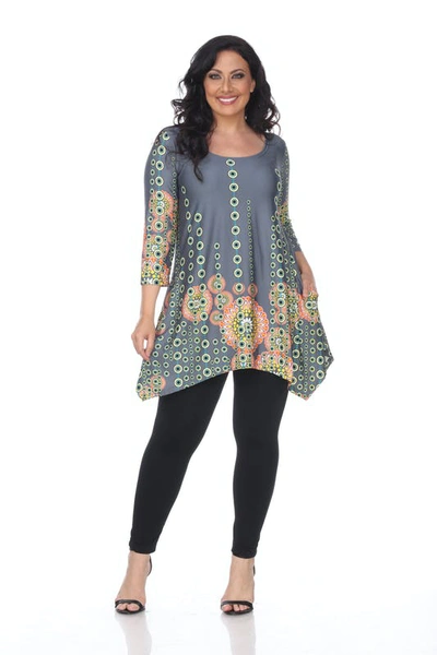 White Mark Plus Size Rella Tunic In Grey