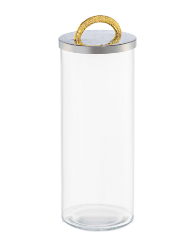 Classic Touch 10in Glass Jar With Stainless Steel Lid