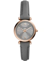 Fossil Women's Carlie Mini Gold-tone Brown Leather Strap Watch 28mm