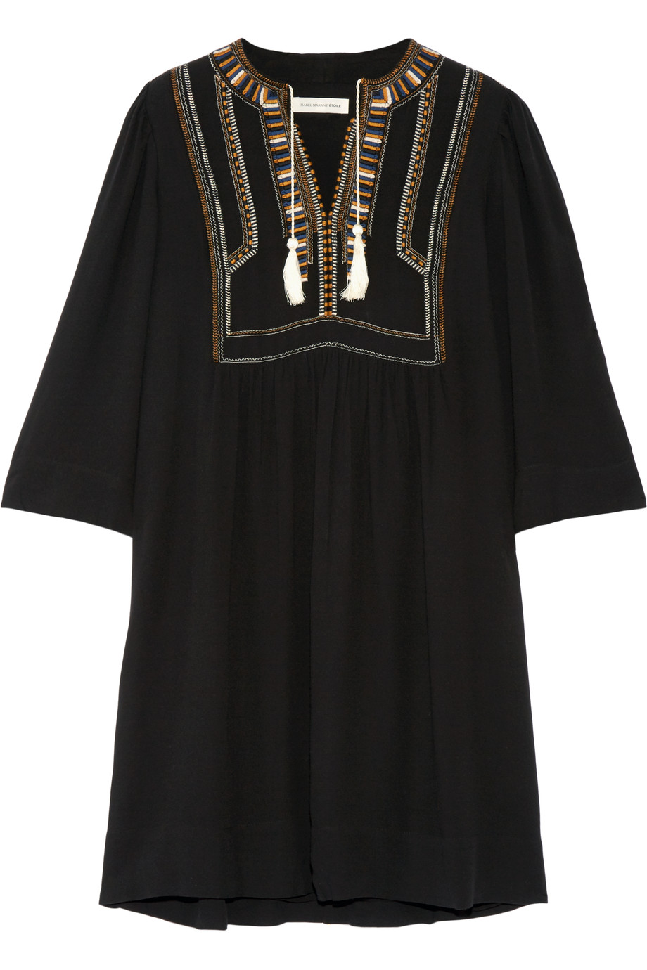Etoile Isabel Marant Clara Embroidered Crepe Mini Dress | ModeSens