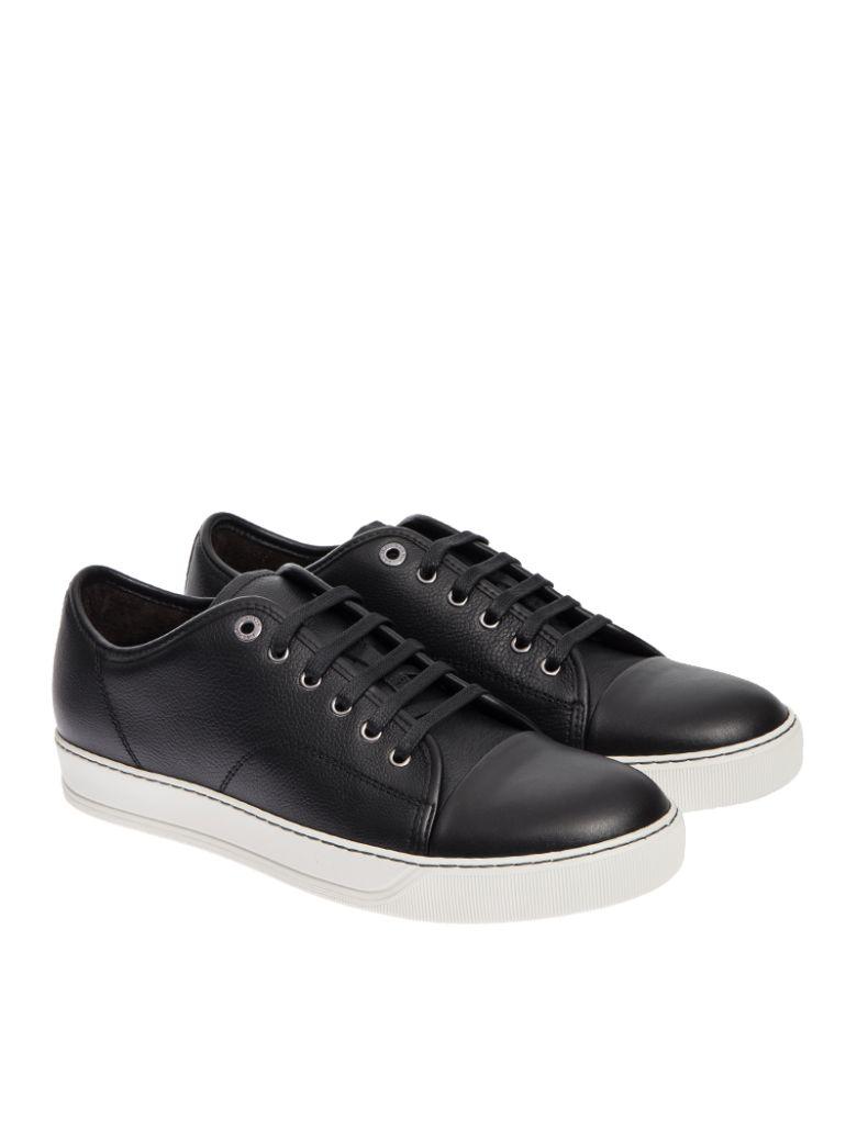 Lanvin Leather Sneakers In Black - White | ModeSens