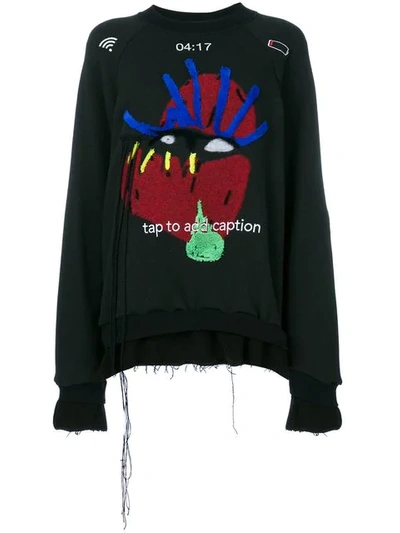 Maison Margiela Graphic Applique Detail Sweatshirt In Black