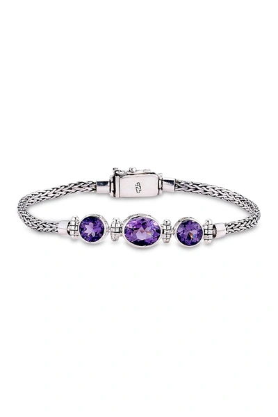 Samuel B Jewelry Sterling Silver Amethyst Tulang Naga Bracelet In Purple