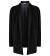 Vince Long Open Front Cashmere Cardigan In Black