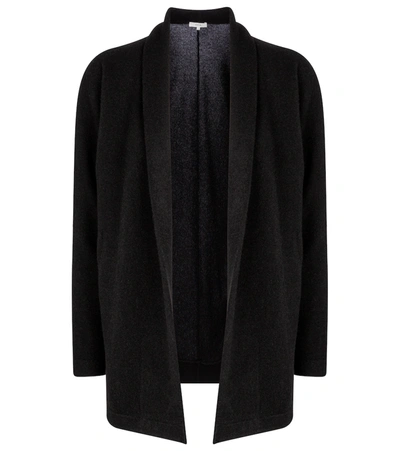 Vince Long Open Front Cashmere Cardigan In Black