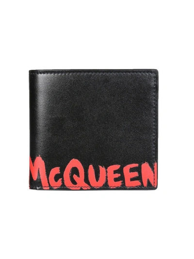 Alexander Mcqueen Black Leather Wallet