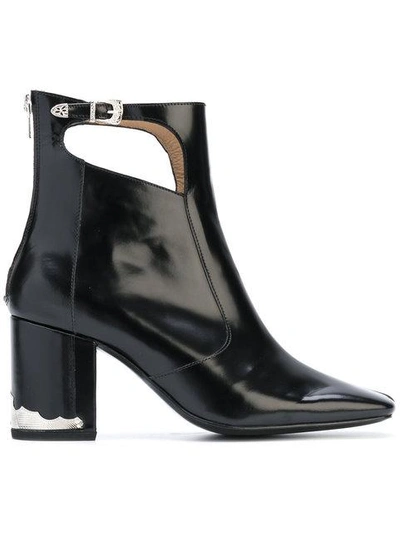 Toga Black Heeled Cut-out Boots