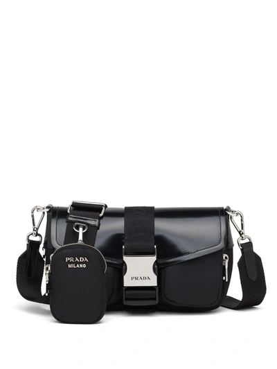 Prada Pocket Nappa Leather Bag In Black