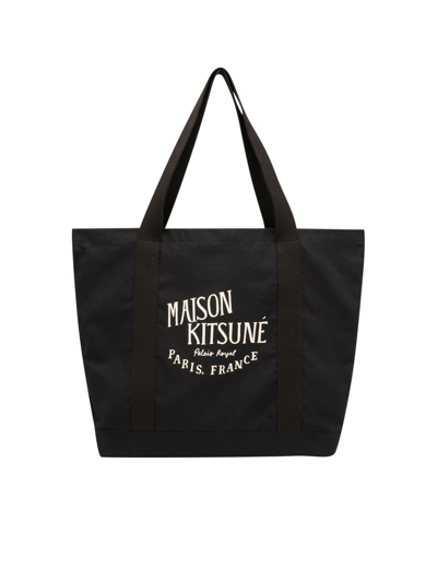 Maison Kitsuné Palais Royal Shopping Bag In Black