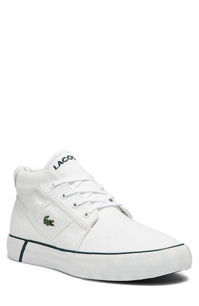 Lacoste Gripshot Chukka Boot In White/ Dark Green