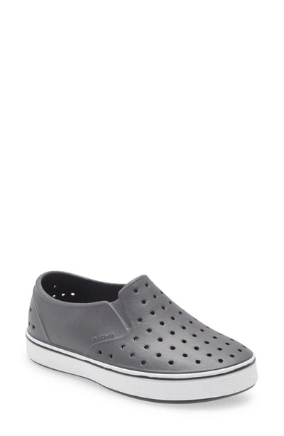 Native Shoes Kids' Miles Slip-on Sneaker In Gray/white