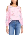 1.state Cold Shoulder Ruffle Sleeve Blouse In Prospect Bloom