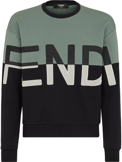 Fendi Logo-embroidered Sweatshirt In Black