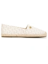 Michael Michael Kors Logo-print Faux Leather Espadrilles In Natural