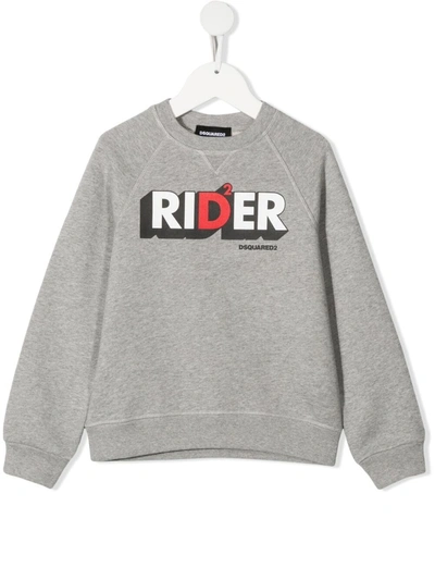 Dsquared2 Kids' Be A Rider Sweatshirt In Grey In Grey