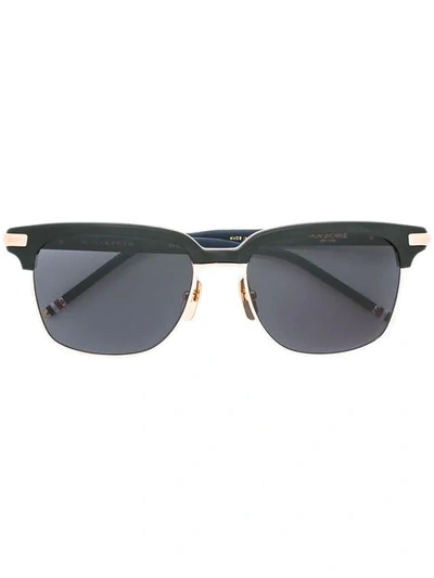Thom Browne Matte Black Sunglasses With Red, White And Blue Frame