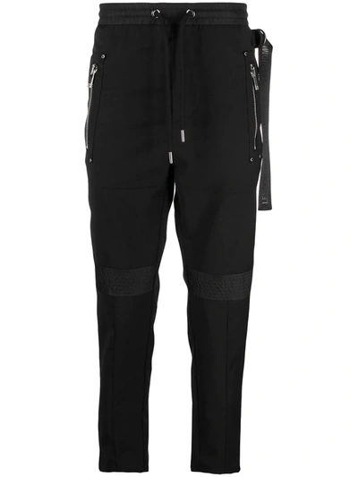 Les Hommes Drawstring-waist Slim-fit Trousers In Black
