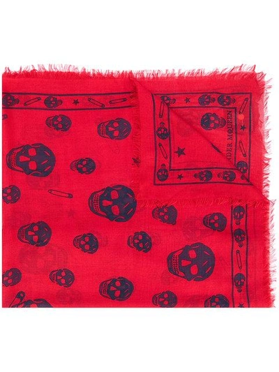 Alexander Mcqueen Skull And Paper Clip Scarf
