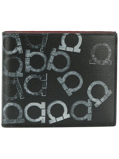 Ferragamo Printed Wallet In Nero