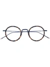 Thom Browne Round Frame Glasses In Blue