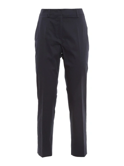 Max Mara Faraone Trousers In Black In Blue