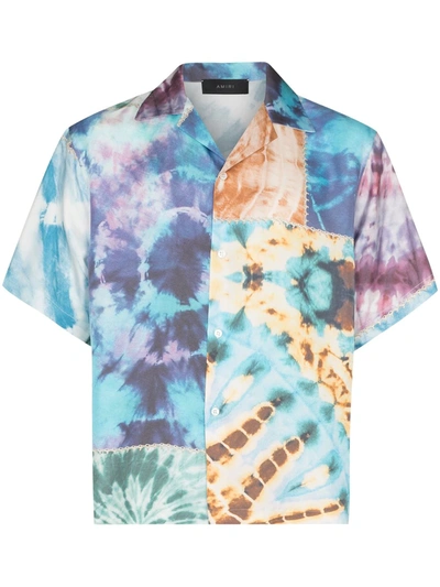 Amiri Patchwork Tie-dye Silk Shirt In Multicolor