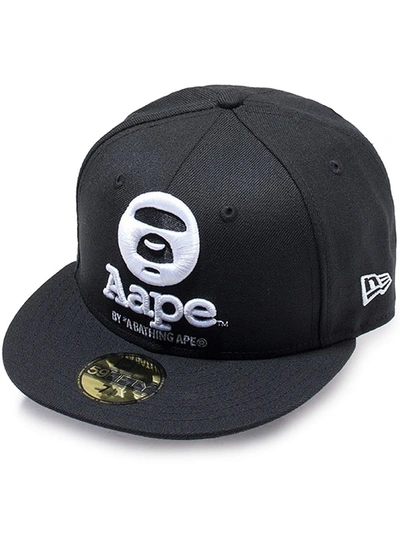 Aape By A Bathing Ape Logo Embroidered Baseball Cap In Black