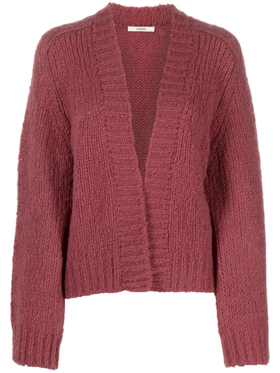 Odeeh Chunky-knit Open Front Cardigan In Pink