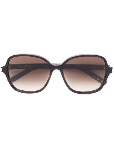 Saint Laurent Square Frame Sunglasses In Brown