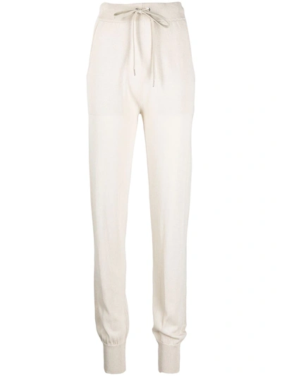 Eleventy Knitted Drawstring Trousers In Neutrals