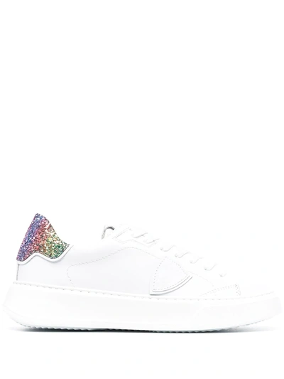 Philippe Model Paris Glittered-detail Sneakers In White