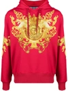 Versace Jeans Couture Men's Versailles Pullover Hoodie In Red