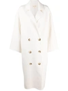 Loulou Studio Borneo Double-breasted Coat In White