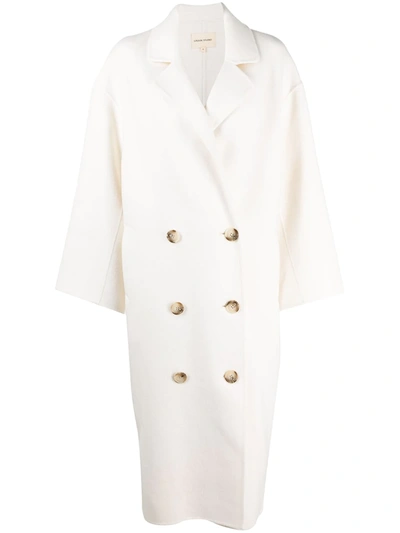 Loulou Studio Borneo Double-breasted Coat In White