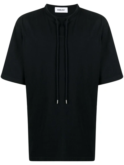 Ambush Drawstring Cotton T-shirt In Nero