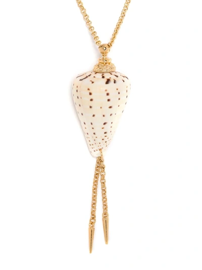 Alberta Ferretti Shell Pendant Necklace In Gold