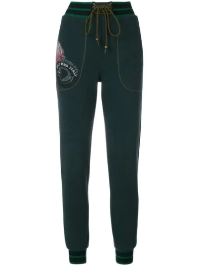Mr & Mrs Italy Floral Print Tapered Trousers In Green