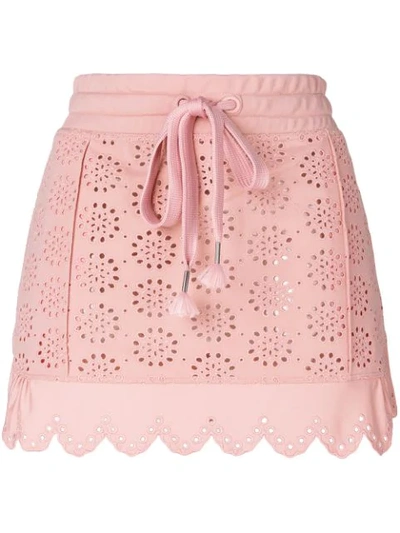 Fenty X Puma English Embroidery Scalloped Skirt In Pink