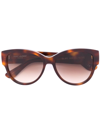 Saint Laurent Rounded Cat-eye Sunglasses In Brown