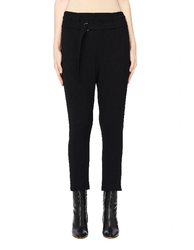 Ann Demeulemeester Cropped Wool Trousers In Black