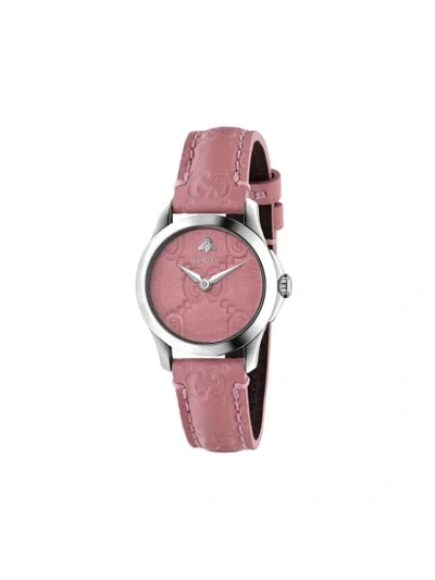Gucci Watch G-timeless Watch Case 38 Mm With The Engraved Gg Monogram In Pink