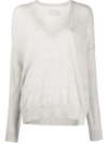 Zadig & Voltaire V-neck Cashmere Sweater In Beige