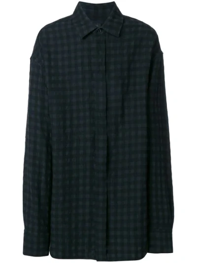 Ann Demeulemeester Black Wool Check Shirt