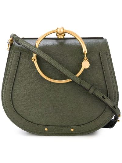 Chloé Nile Medium Bracelet Crossbody Bag In Green
