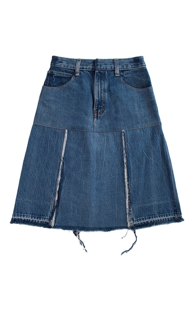 Ksenia Schnaider Mid Rise Medium Wash Denim Skirt | ModeSens
