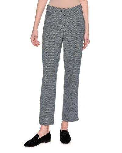 Giorgio Armani Cropped Herringbone Straight-leg Pants, Gray